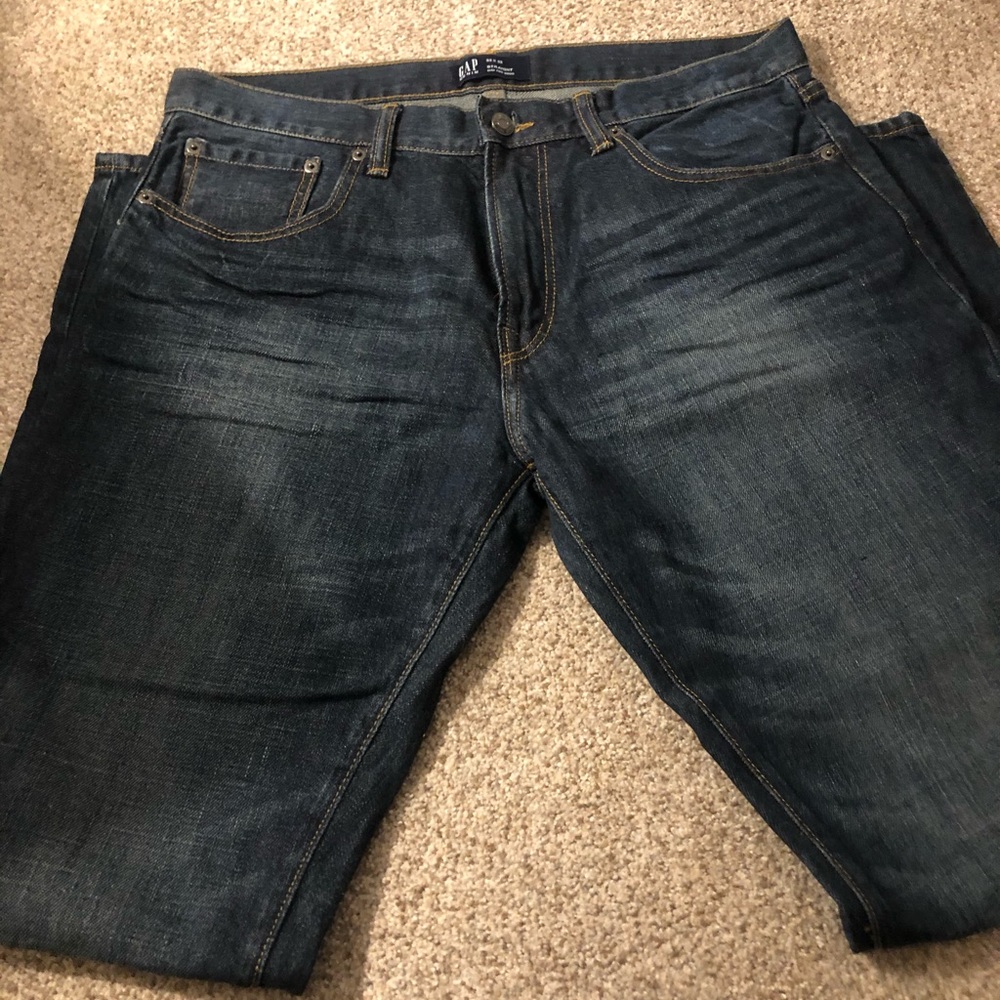 GAP straight jeans, 33x32, dark wash
